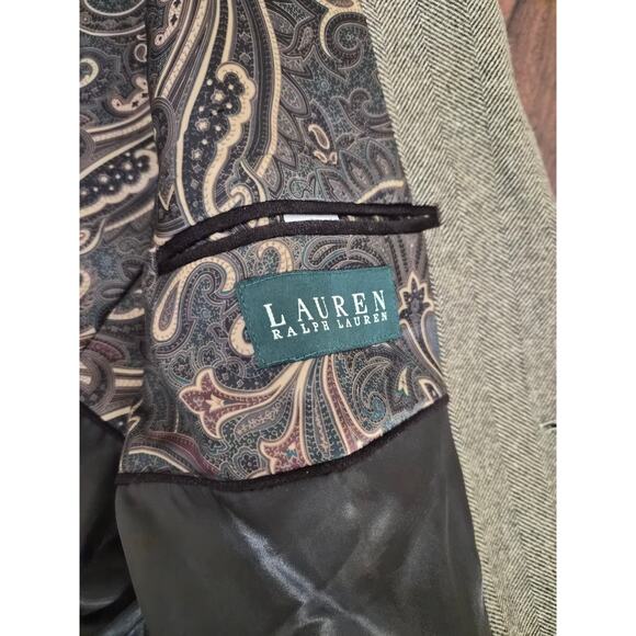 Lauren Ralph Lauren wool cashmere herringbone blazer size 44r - Picture 5 of 10